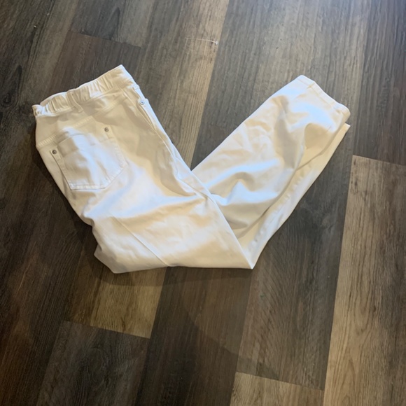 J.jill denim  authentic fit slim‎ ankle  cream /tan jeans. Worn 3x - Picture 6 of 6